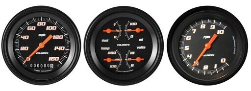 Velocity Black Series 3 3/8" Hastighetsmätare, Varvräknare & Quad