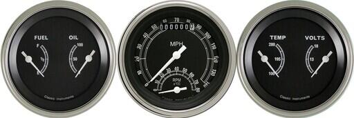 Traditional Series 3 3/8" Ultimate Speedometer & 2 Duals