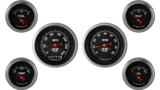 So-Cal Sex Mätarset 3 3/8" Speedo & Tach, 2 1/8''Fyra