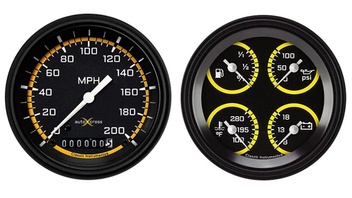 Auto Cross Gul 3 3/8" Hastighetsmätare & Quad