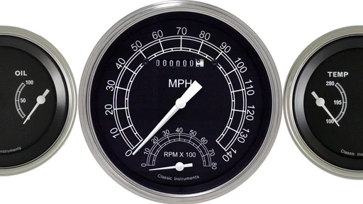 Traditional 4 5/8" Speedtachular Speedo/Tach & 2 Duals