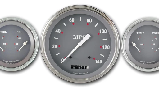 Silver Grey Series 4 5/8" Speedo & 2 Duals