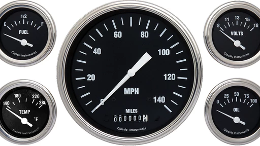 Hot Rod Series 4 5/8" Speedo 2 1/8" Fuel Oil Temp Volt