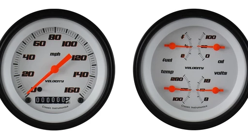 Velocity White Series 3 3/8" Speedo & Quad