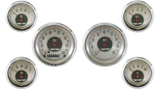 American Nickel 3 3/8" Speedo, Tach, 2 1/8" 4 mätare