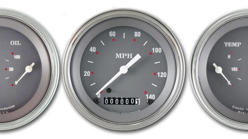 Silver Grey Series 3 3/8" Speedo & 2 Duals