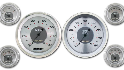 All American 5" Speedo Tach 2 1/8" Fuel Oil Temp Volt