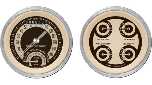 Nostalgia VT Series 3 3/8" Ultimate Speedometer & Quad