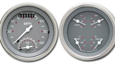 Silver Grey Series 3 3/8" Ultimate Speedometer & Quad
