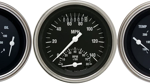 Hot Rod 3 3/8" Ultimate Speedometer & 2 Duals