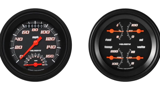 Velocity Black 3 3/8" Ultimate Speedometer & Quad