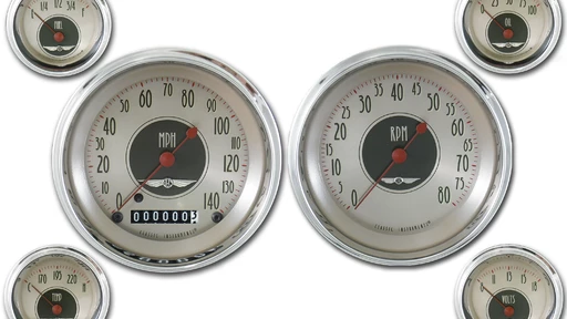 American Nickel 4 5/8" Speedo, Tach, 2 1/8" 4 mätare