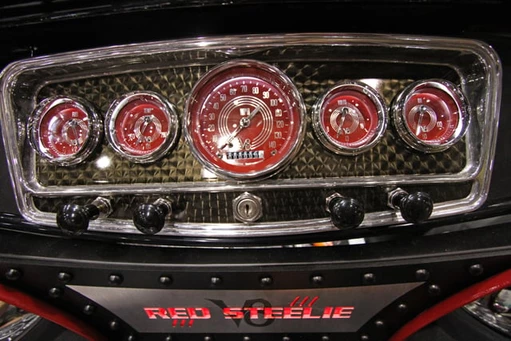 V8 Red Steelie Five Gauge Set 00